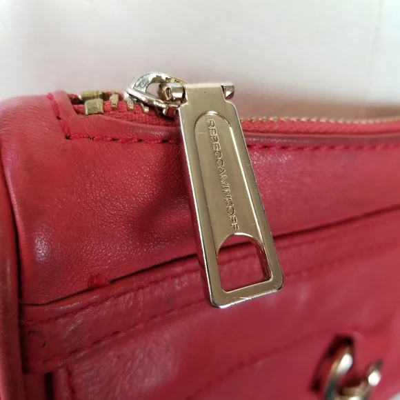 Rebecca Minkoff Mini Mac Orange Leather Crossbody Handbag - Picture 5 of 12